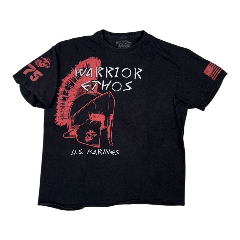 Black Ink Design USMC T-Shirt US Marines Warrior Ethos Men's Size XL